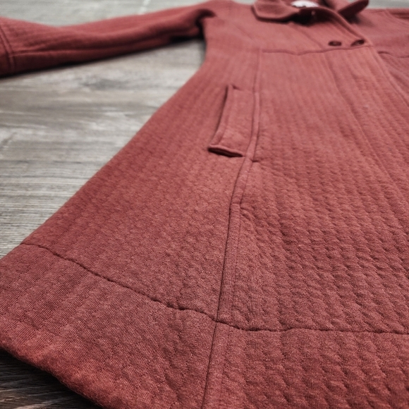 KLEEN Burnt Orange Soft Cotton Blend Button Down Coat Jacket Medium - Picture 4 of 14